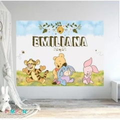 Banner imprimible digital 2 x 1.5 mts - winnie pooh y amigos bebe 02