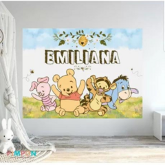 Banner imprimible digital 2 x 1.5 mts - winnie pooh y amigos bebe 03