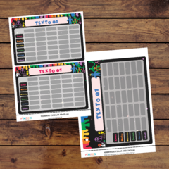 Mega Kit imprimible Etiquetas escolares - rainbow friends - pimpon