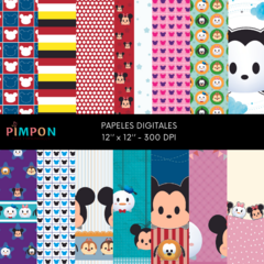 Imagen de Cliparts + Papeles digitales - tsum tsum - disney