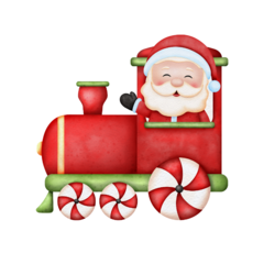 Cliparts + Papeles digitales - tren de santa claus