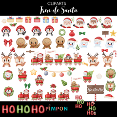 Cliparts + Digital Papers - Santa Claus Train on internet