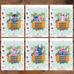 Mega Kit imprimible Etiquetas escolares - STITCH Y ANGEL CELESTE - tienda online