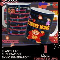 Plantillas Para Sublimar Tazas - Donkey Kong Arcade