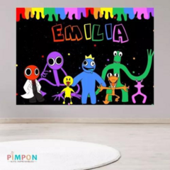 Banner imprimible digital 2 x 1.5 mts - rainbow friends 01