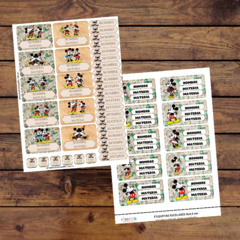Mega Kit imprimible Etiquetas escolares - mickey y minnie mouse vintage - comprar online