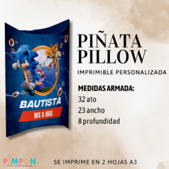 Piñata Pillow Imprimible - sonic movie - tails - comprar online