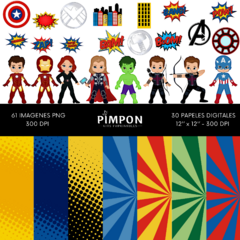 cliparts - images + digital papers - avengers - buy online