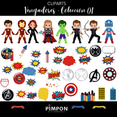 cliparts - imagens + papéis digitais - os Vingadores - avengers na internet