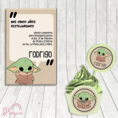 Kit imprimible textos editables - Baby Yoda - comprar online