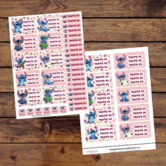 etiquetas escolares - stitch rosa - comprar online