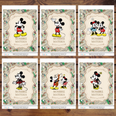 Mega Kit imprimible Etiquetas escolares - mickey y minnie mouse vintage - tienda online