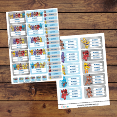 Mega Kit imprimible Etiquetas escolares - Five Nights at Freddy's (chibi celeste) - comprar online