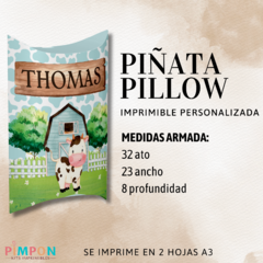 Piñata Pillow Imprimible - vaca lola celeste - comprar online