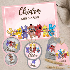 Kit imprimible textos editables - Five Nights At Freddy's chibi rosa - tienda online