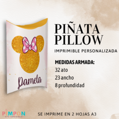 Piñata Pillow Imprimible - minnie mouse dorado - comprar online