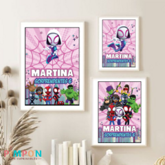 Custom printable kit - Spidey and his amazing friends - ghost spider pink on internet