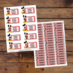 Mega Kit imprimible Etiquetas escolares - mickey mouse on internet
