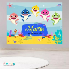 Banner imprimible digital 2 x 1.5 mts - baby shark