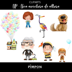 Cliparts + Papeles digitales - UP una aventura de altura acuarela en internet