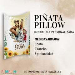 Piñata Pillow Imprimible - masha y el oso girasoles - comprar online