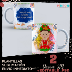 Plantillas Para Sublimar Tazas - Frida Kahlo