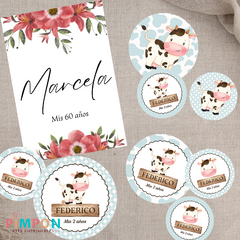 Personalized printable kit - flowers - floral - buy online