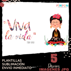 Plantillas Para Sublimar Tazas - Frida Kahlo 2