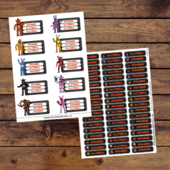 Mega Kit imprimible Etiquetas escolares - Five Nights at Freddy's - comprar online