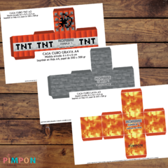 Kit imprimible personalizado cajas cubo TEXTURAS MINECRAFT en internet