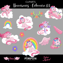 cliparts - images + digital papers - UNICORNS - collection 03 on internet