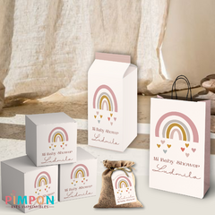 Kit Imprimible personalizado - Arcoiris Boho 4 rosa - comprar online