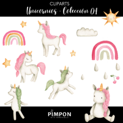 cliparts - images + digital papers - UNICORNS - collection 04 on internet