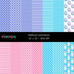 kit digital cliparts + fondos - pascuas - colección 10 - pimpon