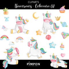 cliparts - images + digital papers - UNICORNS - collection 07 on internet