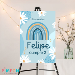 Personalized printable kit - rainbow and light blue daisy - buy online