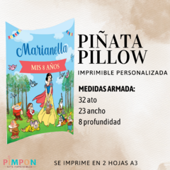 Piñata Pillow Imprimible - blancanieves y los siete enanitos - comprar online