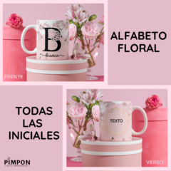 Plantillas Para Sublimar Tazas - alfabeto floral - comprar online