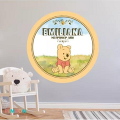 Banner imprimible digital 1.20 mts - winnie pooh bebe 01