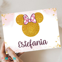 Kit imprimible personalizado - minnie mouse glitter dorado y rosa on internet