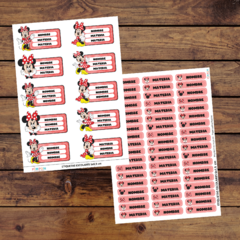 Mega Kit imprimible Etiquetas escolares - minnie mouse rojo en internet