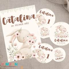 Personalized Printable Kit - Floral Rabbit - buy online