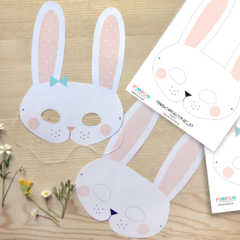 kit imprimible digital - pascuas - mascara de conejo - comprar online