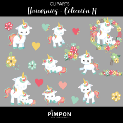 cliparts - images + digital papers - UNICORNS - collection 14 on internet