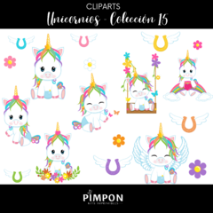 cliparts - images + digital papers - UNICORNS - collection 15 on internet