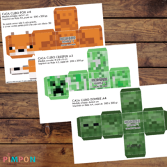 Custom printable kit cube boxes textures MINECRAFT - pimpon