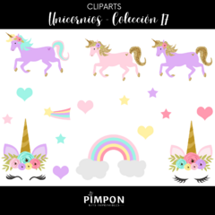cliparts - images + digital papers - UNICORNS - collection 17 on internet