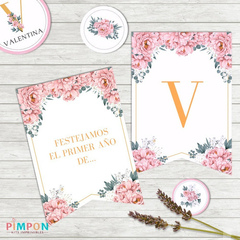 Kit imprimible personalizado - Flores shabby chic - buy online