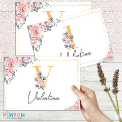 Kit imprimible personalizado - Flores shabby chic - pimpon