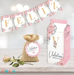 Kit imprimible personalizado - Flores shabby chic - loja online